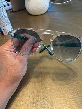Alain Afflelou Clear/Teal Frame Sunglasses